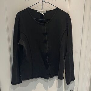 Seg’ments Classic Elegant Black Button-Up Cardigan